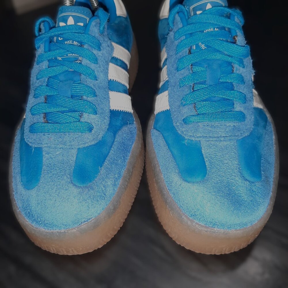 Adidas Womens Samba Sambae JI2743 Blue White Gum Casual Sneakers Size 8.5 - Picture 15 of 16